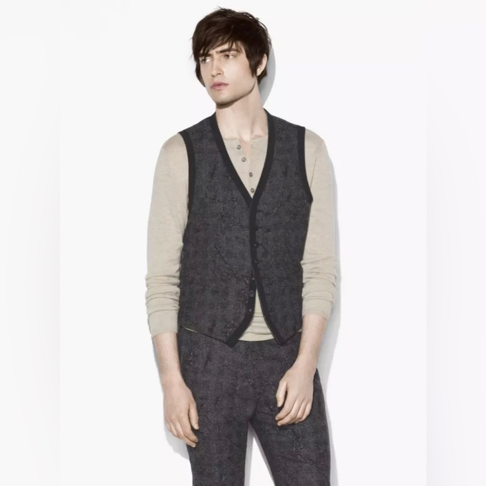 JOHN VARVATOS Abstract Jacquard Vest. Size EU 50 USA 40 - Picture 1 of 9